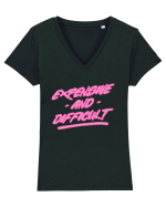 Expensive and Difficult Tricou mânecă scurtă guler V Damă Evoker