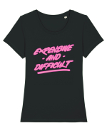 Expensive and Difficult Tricou mânecă scurtă guler larg fitted Damă Expresser