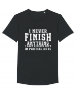 I Never Finish Anything I Have A Black Belt In Partial Arts Tricou mânecă scurtă guler larg Bărbat Skater