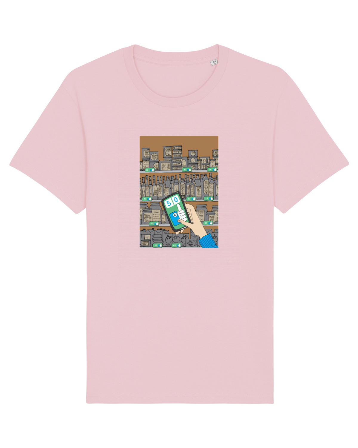 Tricou mânecă scurtă Unisex Rocker Cotton Pink