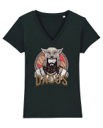 Spirit de Dac - Dacus Warrior - Lupul Dacic Tricou mânecă scurtă guler V Damă Evoker