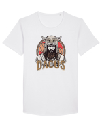 Spirit de Dac - Dacus Warrior - Lupul Dacic Tricou mânecă scurtă guler larg Bărbat Skater