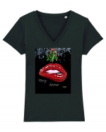 Merry Kissmas me Tricou mânecă scurtă guler V Damă Evoker