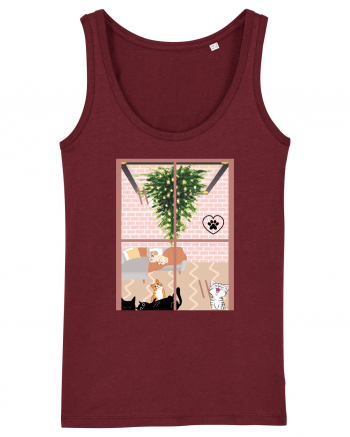 Cats and dog christmas Burgundy