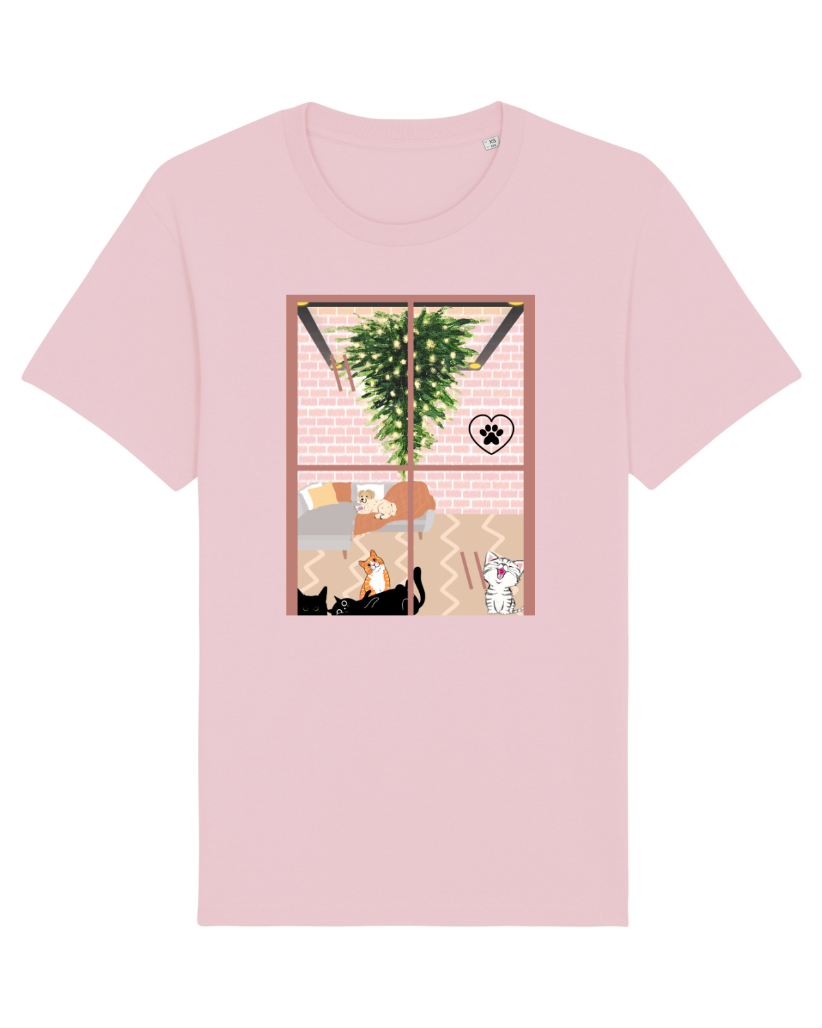 Tricou mânecă scurtă Unisex Rocker Cotton Pink