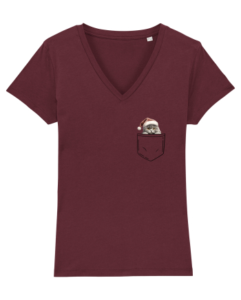 de Crăciun cu pisică in buzunar v06 Burgundy