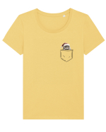 de Crăciun cu pisică in buzunar v06 Tricou mânecă scurtă guler larg fitted Damă Expresser