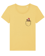de Crăciun cu cățel in buzunar - Yorkshire Terrier Tricou mânecă scurtă guler larg fitted Damă Expresser