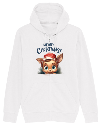 de Craciun cu pui de ren - Merry Christmas Little Reindeer White