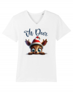 de Craciun cu pui de ren - Oh Deer Reindeer Tricou mânecă scurtă guler V Bărbat Presenter