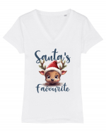 de Craciun cu pui de ren - Santas favourite Tricou mânecă scurtă guler V Damă Evoker