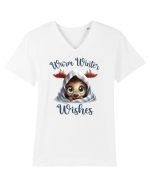 de Craciun cu pui de ren - Warm winter wishes Tricou mânecă scurtă guler V Bărbat Presenter