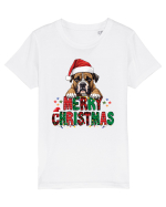 cu urări de Crăciun si cățel Boxer Tricou mânecă scurtă  Copii Mini Creator