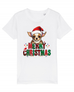 cu urări de Crăciun si cățel Chihuahua Tricou mânecă scurtă  Copii Mini Creator