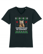 amuzant cu motive de Crăciun - Christmas is coming Tricou mânecă scurtă guler V Bărbat Presenter