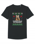 amuzant cu motive de Crăciun - Christmas is coming Tricou mânecă scurtă guler larg Bărbat Skater