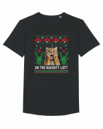 amuzant cu motive de Crăciun - On the naughty list Tricou mânecă scurtă guler larg Bărbat Skater