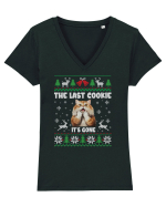 amuzant cu motive de Crăciun - The last cookie it s gone Tricou mânecă scurtă guler V Damă Evoker