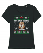 amuzant cu motive de Crăciun - The last cookie it s gone Tricou mânecă scurtă guler larg fitted Damă Expresser