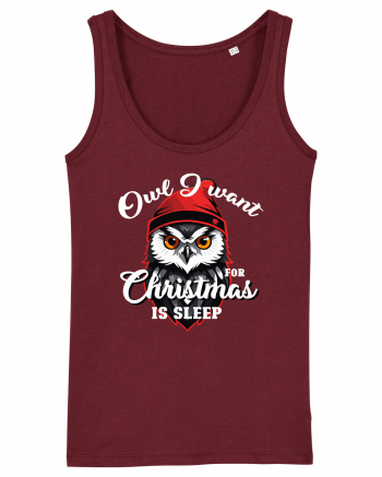 Owl I want for Christmas is sleep Burgundy