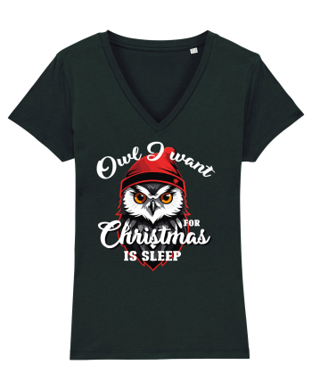 Owl I want for Christmas is sleep Black
