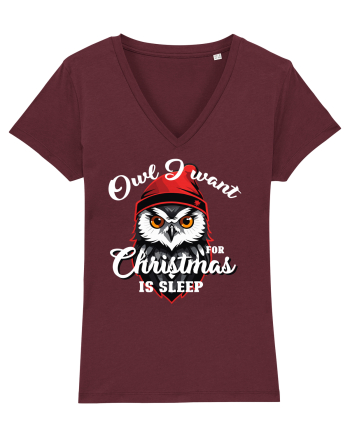Owl I want for Christmas is sleep Burgundy