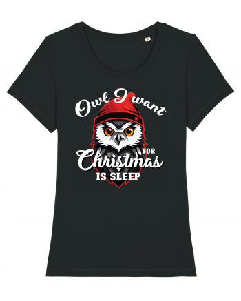 Owl I want for Christmas is sleep Black