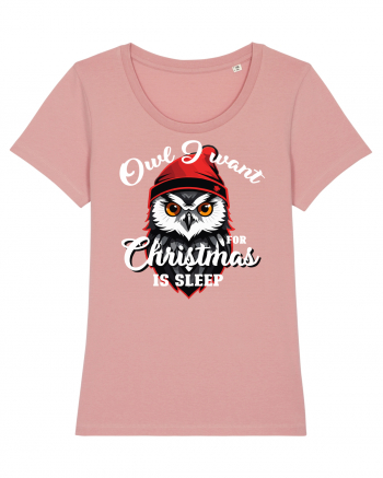 Owl I want for Christmas is sleep Canyon Pink