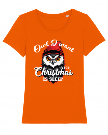 Owl I want for Christmas is sleep Bright Orange
