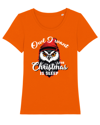 Owl I want for Christmas is sleep Bright Orange
