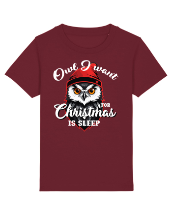 Owl I want for Christmas is sleep Burgundy