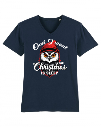 Owl I want for Christmas is sleep French Navy