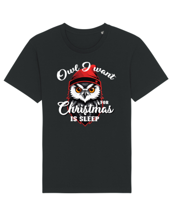 Owl I want for Christmas is sleep Black