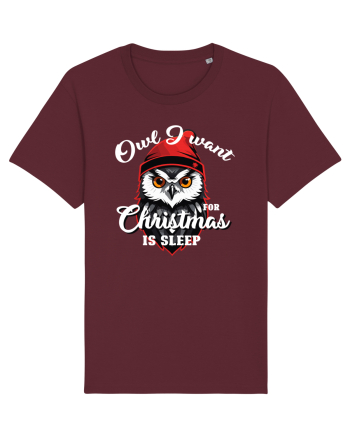 Owl I want for Christmas is sleep Burgundy