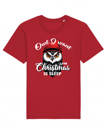 Owl I want for Christmas is sleep Red