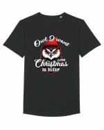 Owl I want for Christmas is sleep Tricou mânecă scurtă guler larg Bărbat Skater