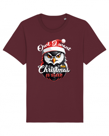 Owl I want for Christmas is sleep Tricou mânecă scurtă Unisex Rocker