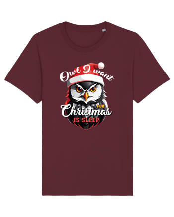 Owl I want for Christmas is sleep Burgundy