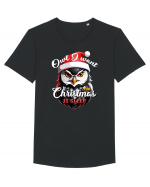 Owl I want for Christmas is sleep Tricou mânecă scurtă guler larg Bărbat Skater