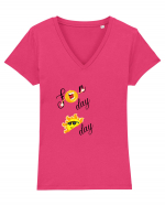 Sunny Funny Sunday  Tricou mânecă scurtă guler V Damă Evoker