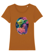 Yoda's Floral Wisdom Tricou mânecă scurtă guler larg fitted Damă Expresser