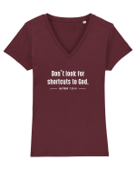 Don't look for shortcuts to God Tricou mânecă scurtă guler V Damă Evoker
