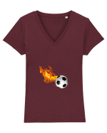 Ball on fire Tricou mânecă scurtă guler V Damă Evoker