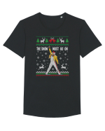 amuzant cu motive de Crăciun - The snow must go on Tricou mânecă scurtă guler larg Bărbat Skater