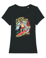 Catch The Wave Christmas Party Beach 25 December Tricou mânecă scurtă guler larg fitted Damă Expresser
