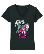 Ho Ho Ho! Krampus is coming! Tricou mânecă scurtă guler V Damă Evoker