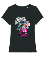 Ho Ho Ho! Krampus is coming! Tricou mânecă scurtă guler larg fitted Damă Expresser