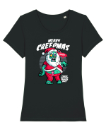 Merry Creepmas Tricou mânecă scurtă guler larg fitted Damă Expresser