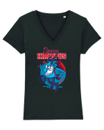 Scary Krampus Wishing you! Tricou mânecă scurtă guler V Damă Evoker