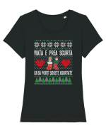 amuzant cu motive de Crăciun - Viata e prea scurta ca sa porti sosete asortate Tricou mânecă scurtă guler larg fitted Damă Expresser